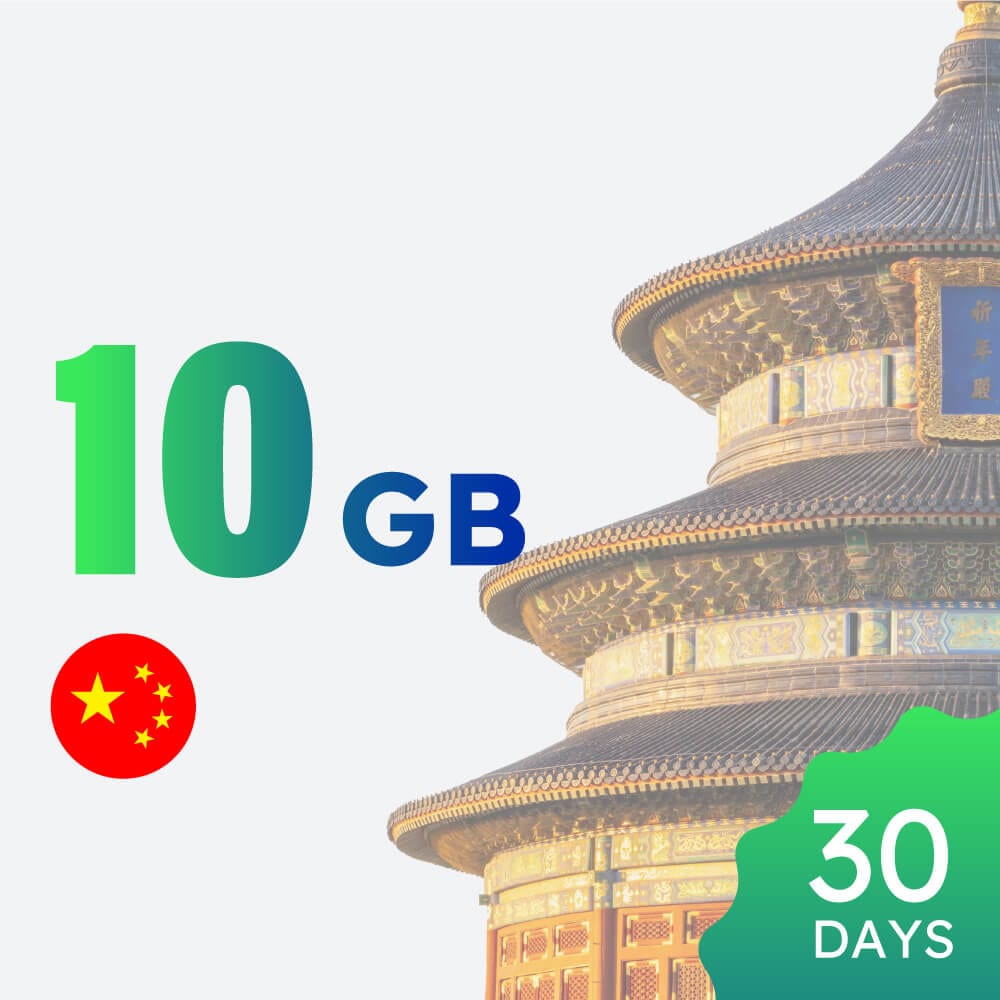 Paquete de datos de 10GB para 30 días en Gran China – GlocalMe Europe