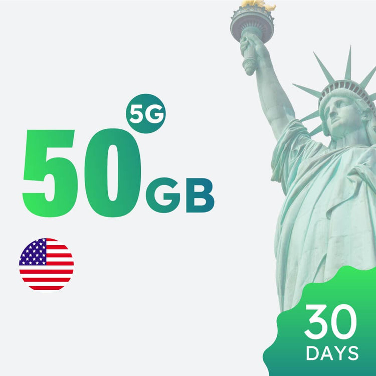 5G LTE 50GB 30-Day USA High Speed Data Package