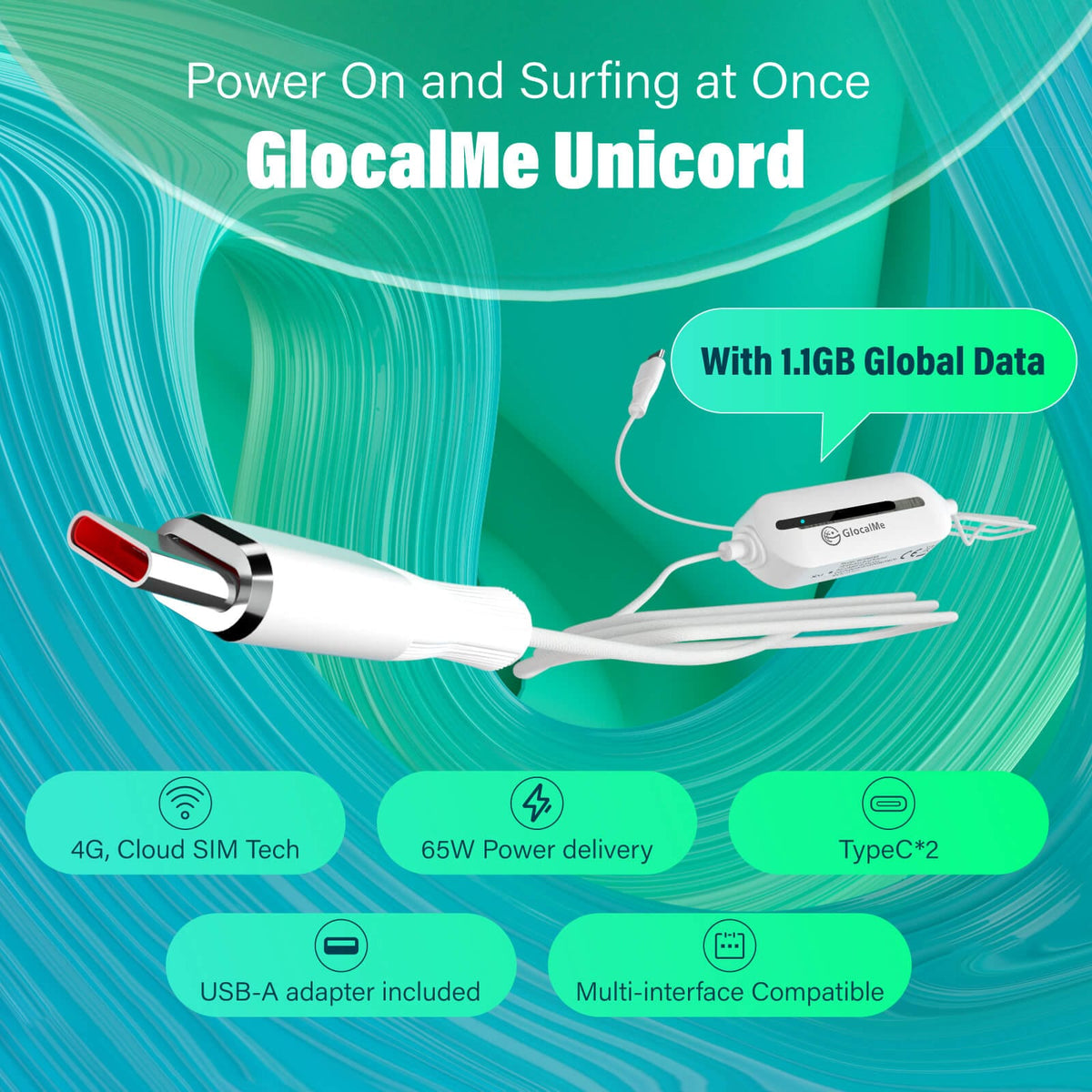 UniCord | 65W Charging Cable Built-in 4G Hotspot - GlocalMe – GlocalMe ...